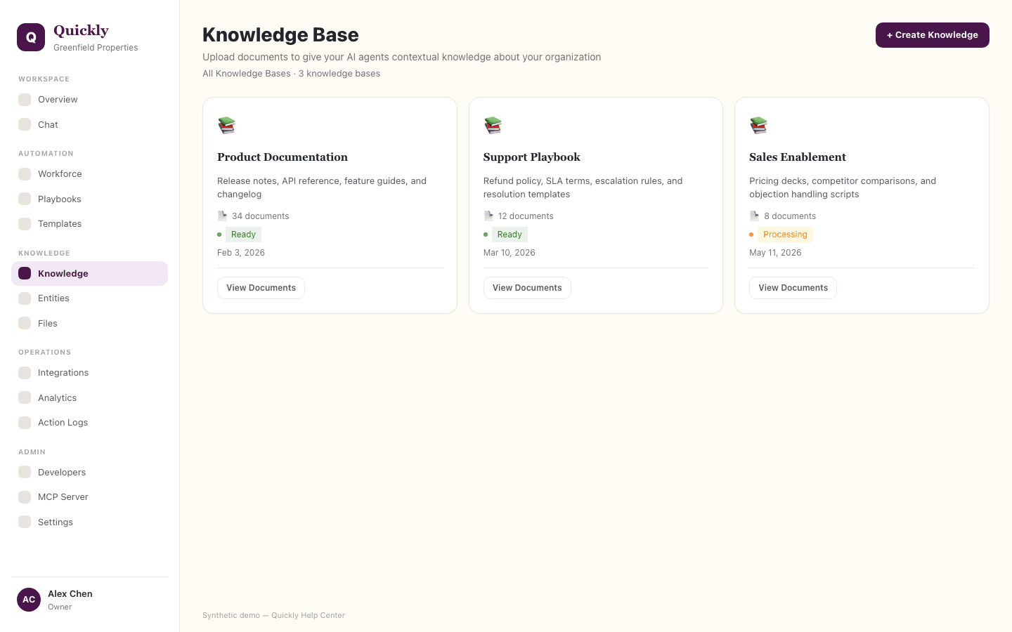 Knowledge screenshot