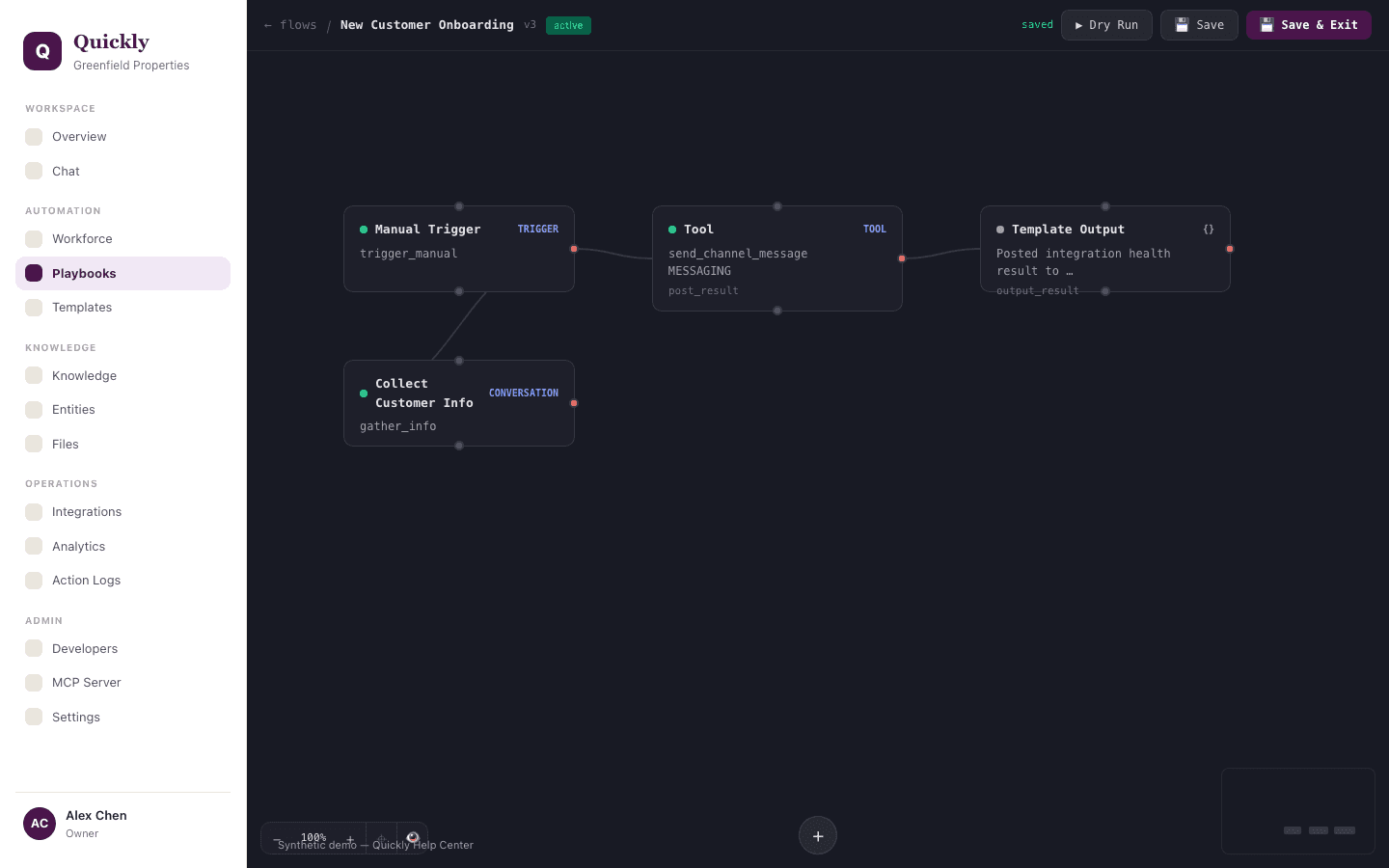 Playbook editor screenshot